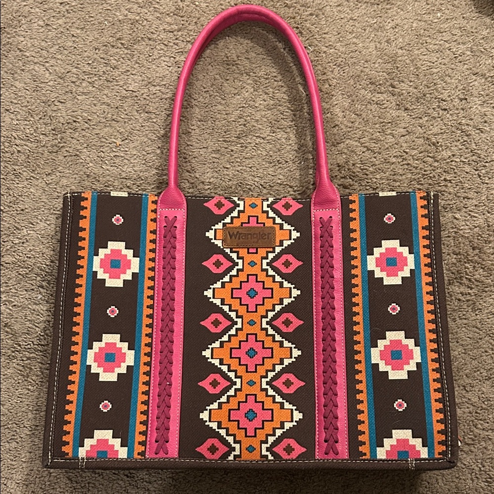 Wrangler Pink and Orange Patterned Tote